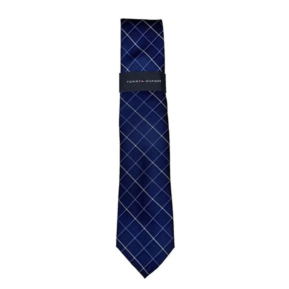 New Tommy Hilfiger Tie Blue Mens Modern Work Church msrp $69 - Picture 1 of 5